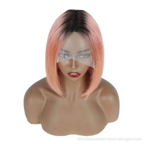 13x4 Straight Bob Human Hair Wigs With Lace Frontal Wigs Brazilian Remy Human Hair Bob Wigs For Woman 12 inch